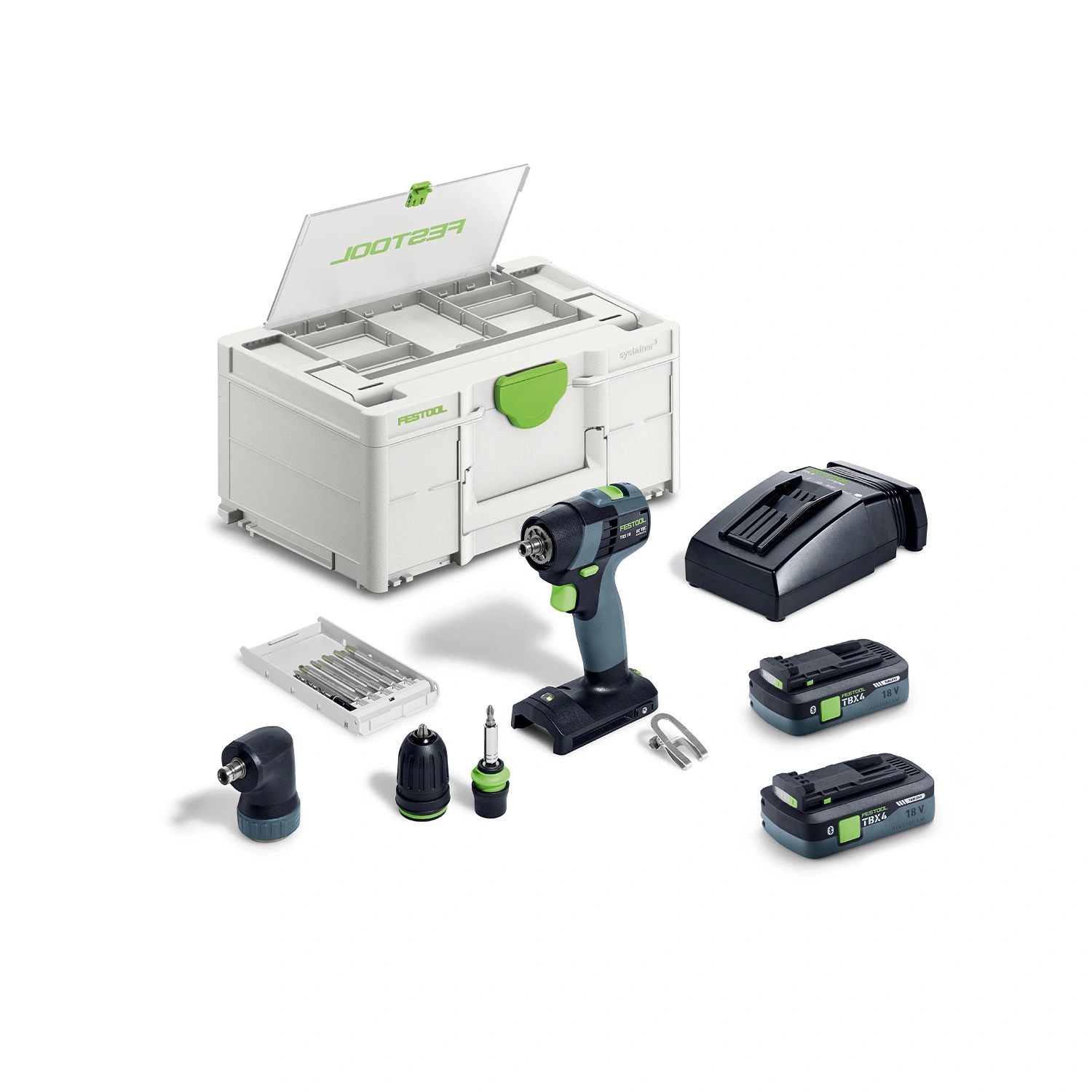 Festool 579350 TXS 18 TBX4,0 I-Set 18V accu-schroefboormachine met 2 x 4,0Ah accu en bitcassette