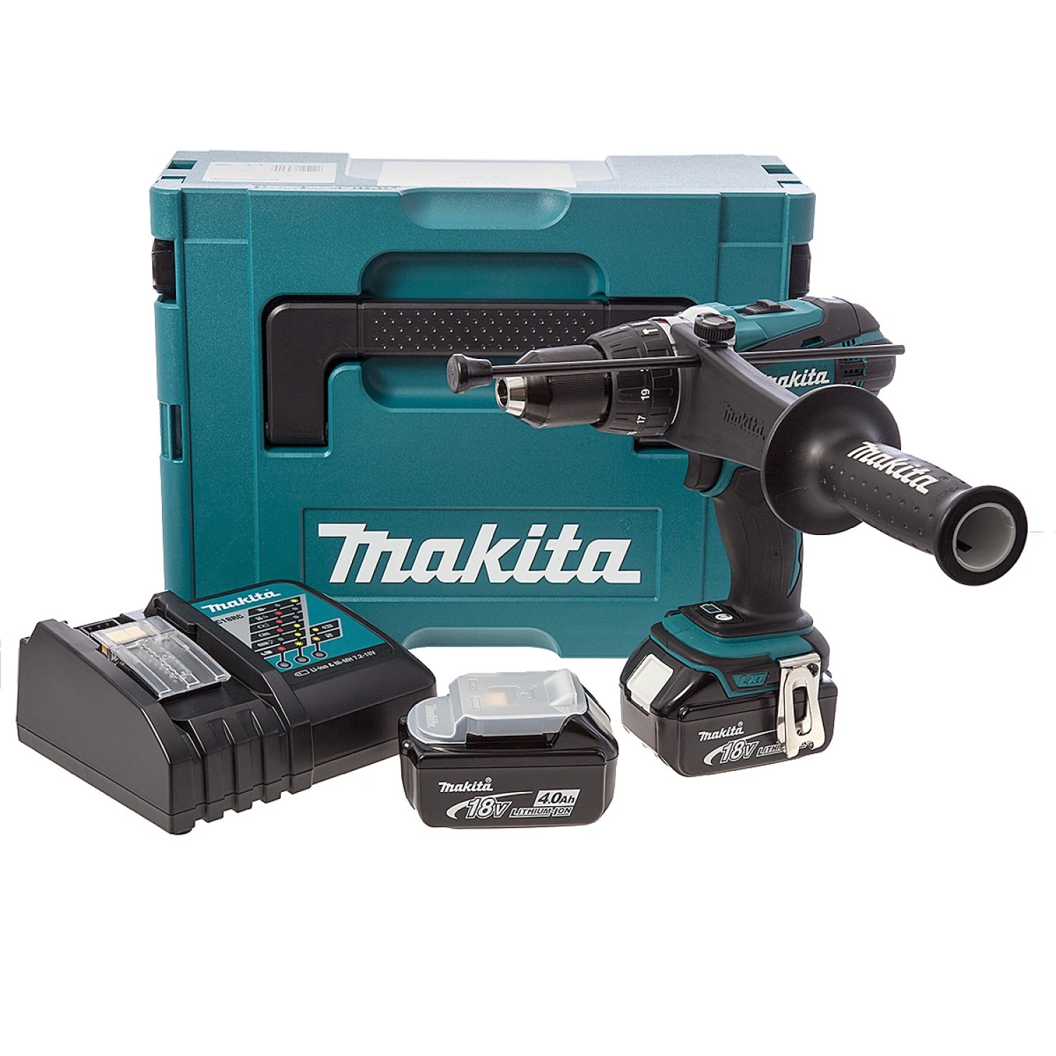 Makita DHP458RMJ 18V Li-Ion klopboor-/schroefmachine set met 2x 4,0 Ah accu in Mbox