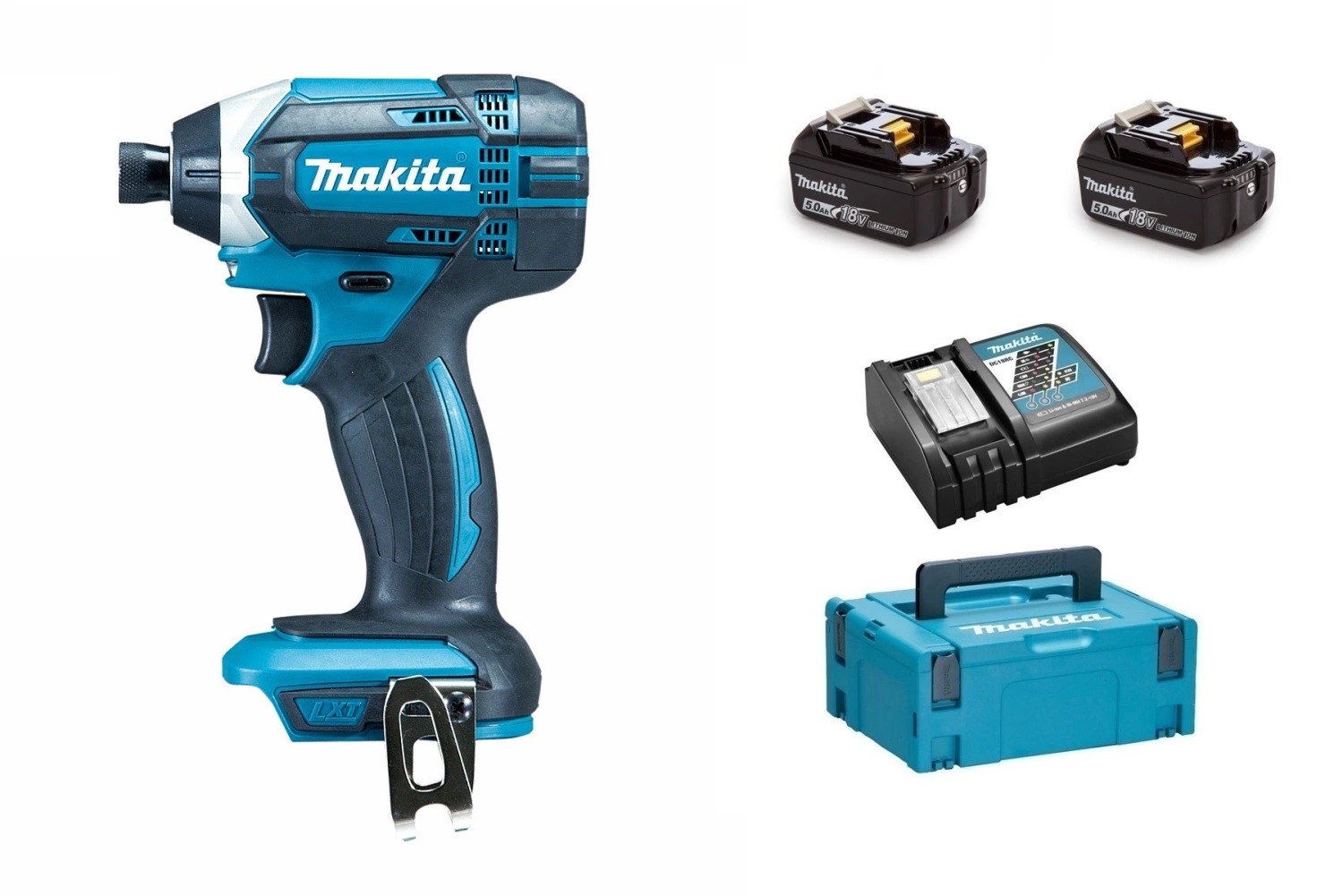 Makita DTD152RTJ 18V Li-Ion slagschroevendraaier set met 2× 5,0Ah accu en Mbox