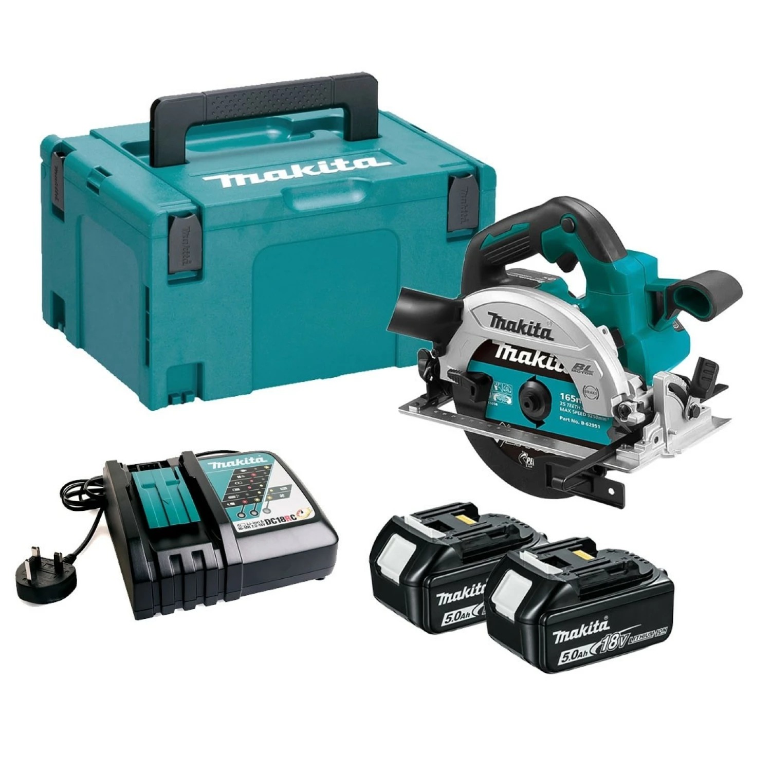 Makita DHS660RTJ 18V accu-cirkelzaagset met 2x 5,0Ah accu en Mbox
