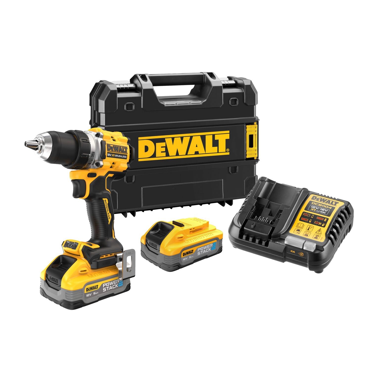 DeWALT DCD800H2T-QW 18V XR koolborstelloze boor-/schroefmachineset met 2× 5,0 Ah accu in TSTAK