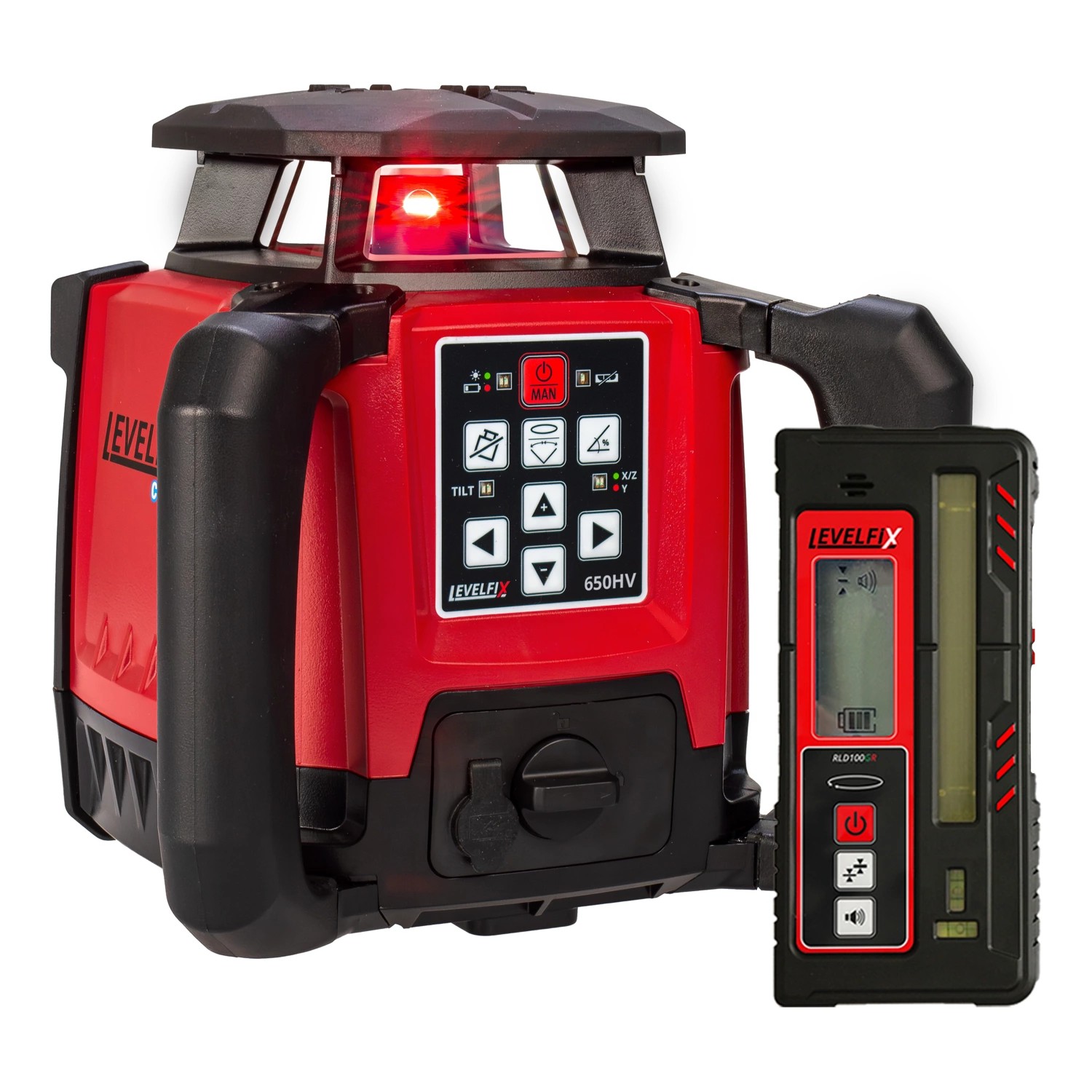 Levelfix 650HV roterende laser met ontvanger en koffer – rood – 600 m – IP66