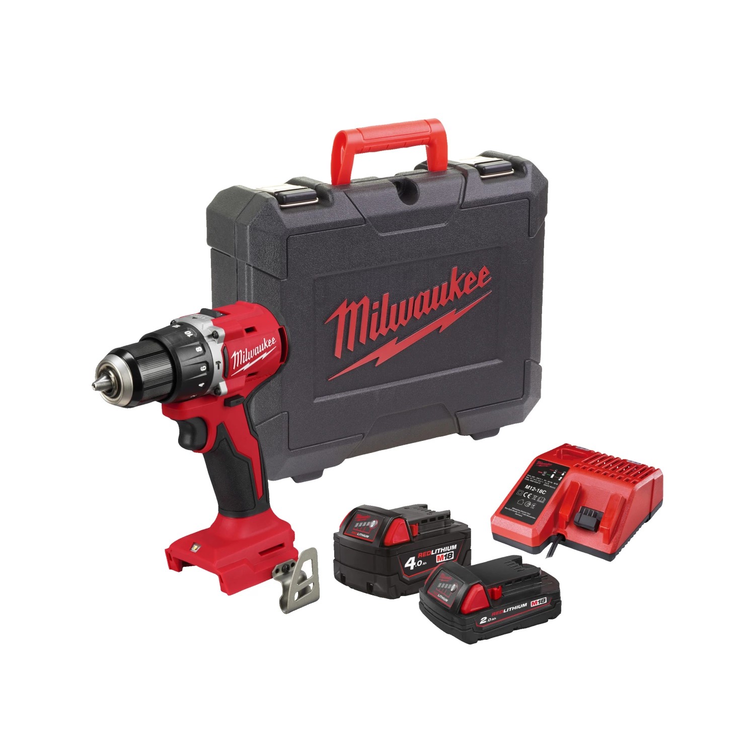 Milwaukee M18 BLPDRC-422C 18V accu klopboor-/schroefmachine set in koffer