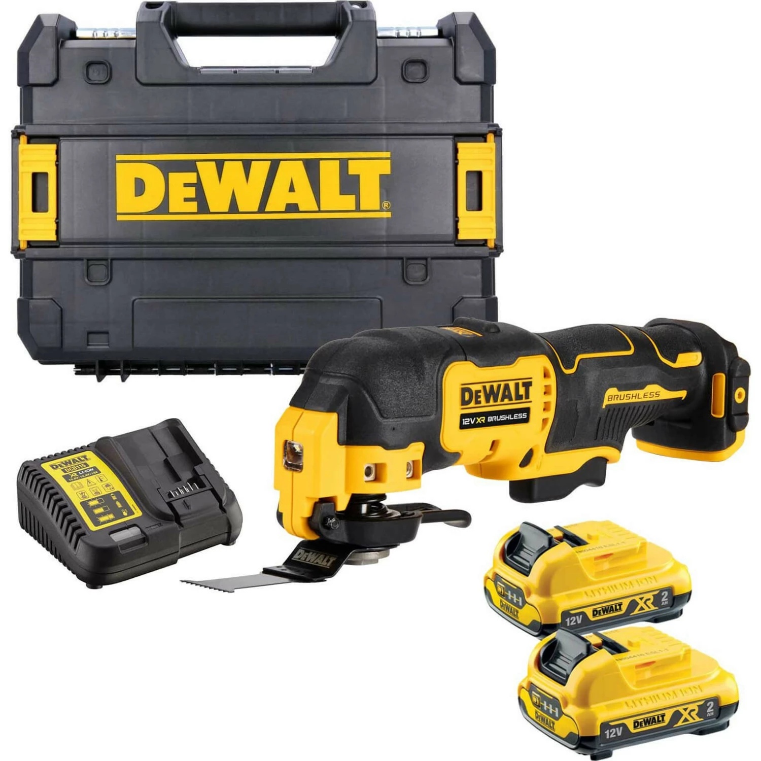 DeWALT DCS353D2-QW 12V XR accu multitool set met 2 × 2,0 Ah accu en TSTAK-koffer