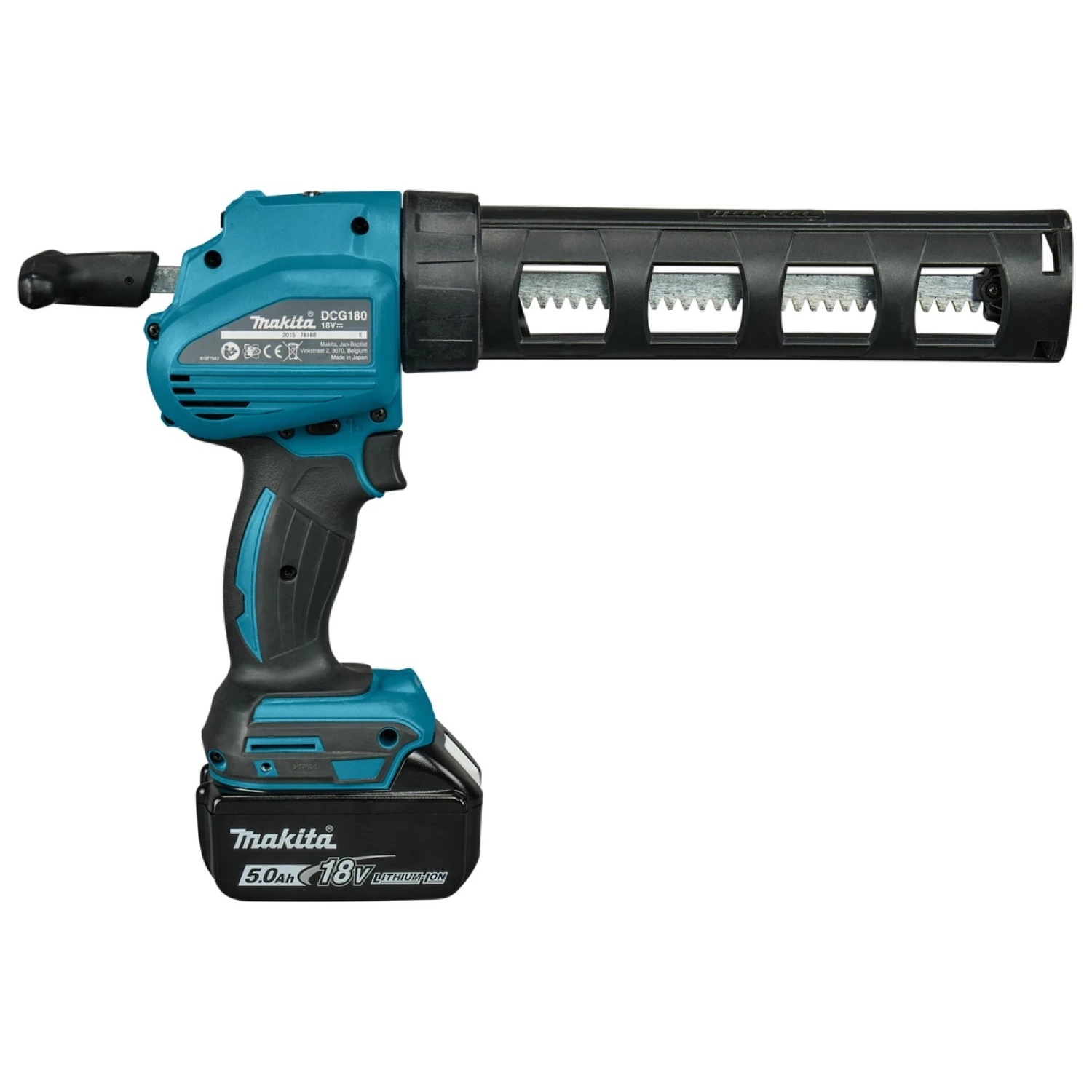Makita DCG180RTX 18V accu lijm- en kitspuit set met 1x 5,0Ah accu en koffer