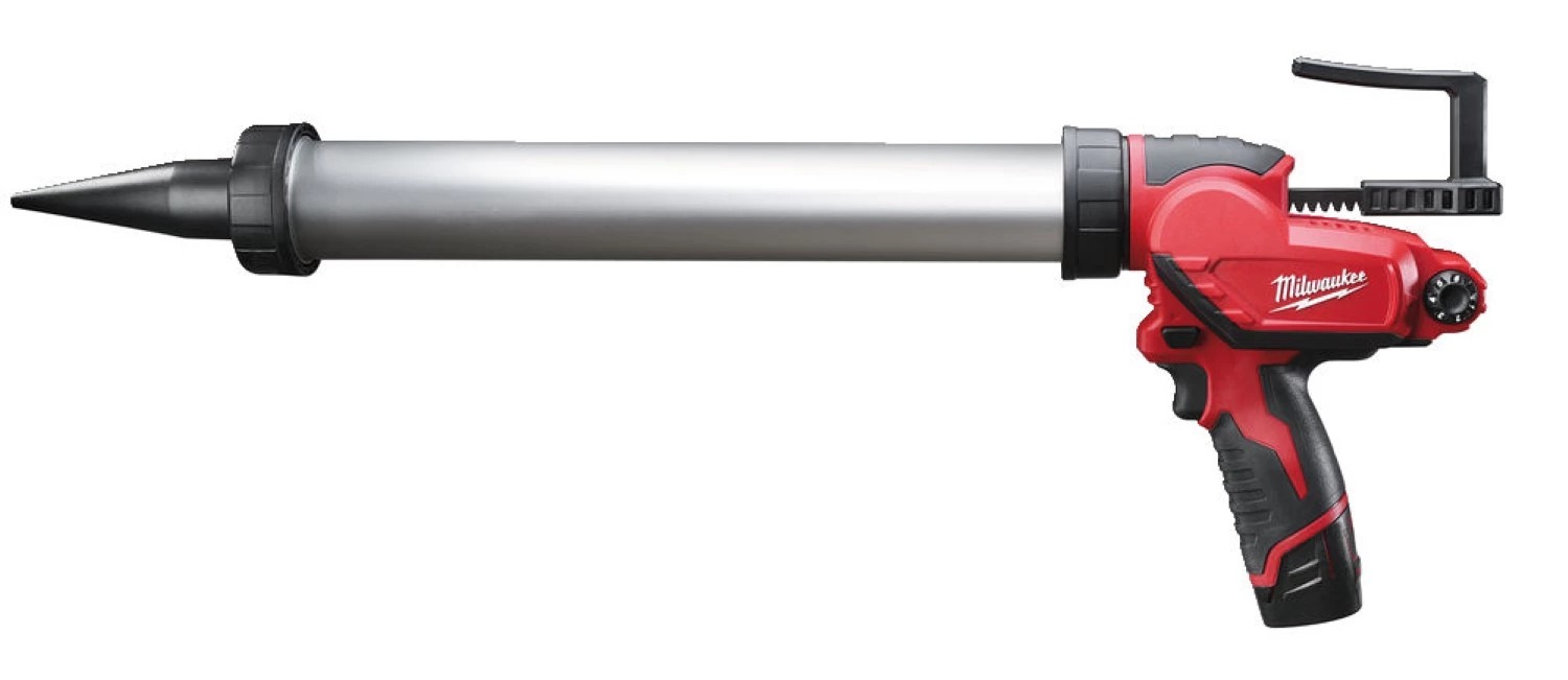Milwaukee M12 PCG/600A-201B accu lijm- en kitspuitset met 2,0Ah accu, worsthouder en tas