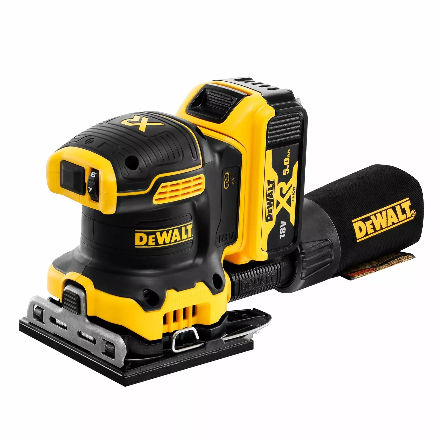 DeWALT DCW200P2-QW 18V XR vlakschuurmachine set – 2x 5,0Ah en TSTAK