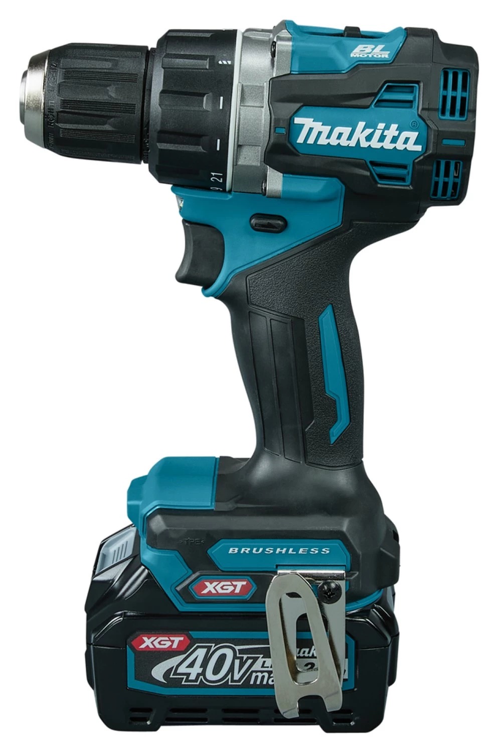 Makita DF002GD201 XGT 40V Max koolborstelloze boor-/schroefmachine set met 2 × 2,5 Ah accu en Mbox