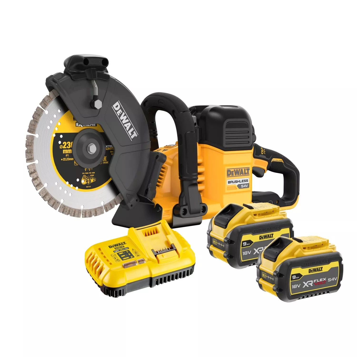 DeWALT DCS691X2-QW XR Flexvolt accu doorslijpmachine set – 2 × 9,0 Ah – 230 mm