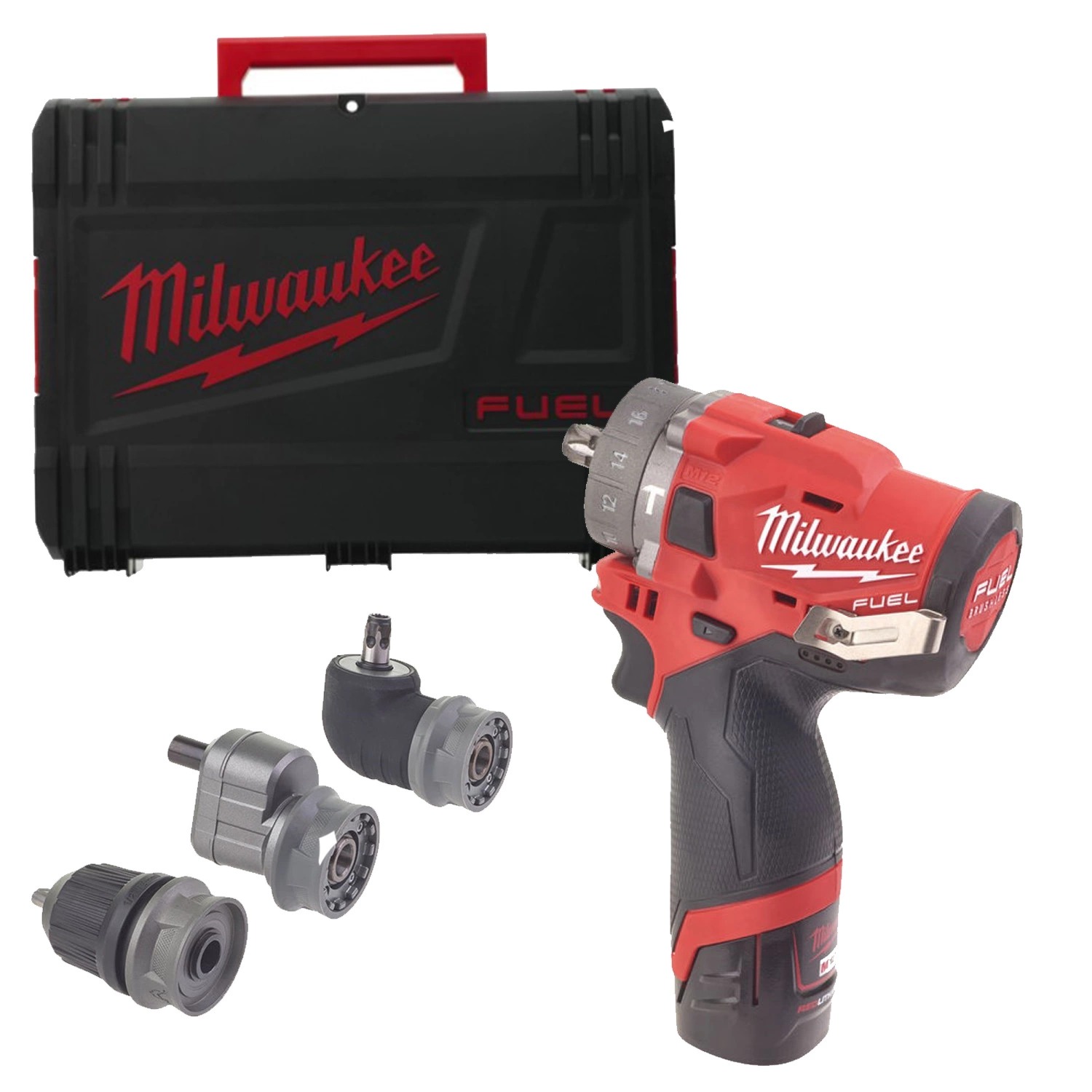 Milwaukee M12 FPDXKIT-202X 12V koolborstelloze boor-/schroefmachine – set met 2 × 2,0Ah accu en HD Box