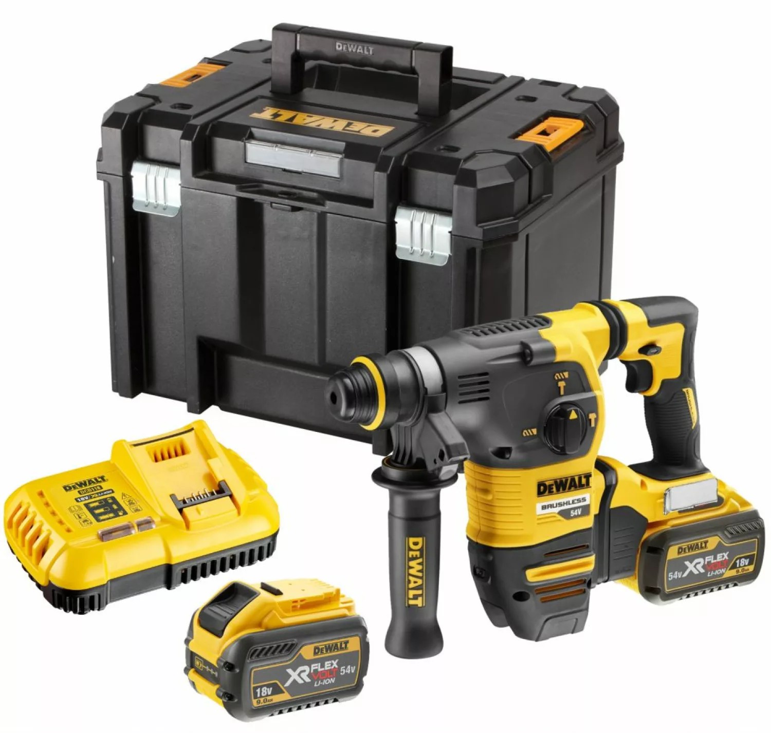 DeWALT DCH333X2-QW 54V XR FlexVolt SDS-plus combihamerset met 2 × 9,0Ah accu en TSTAK