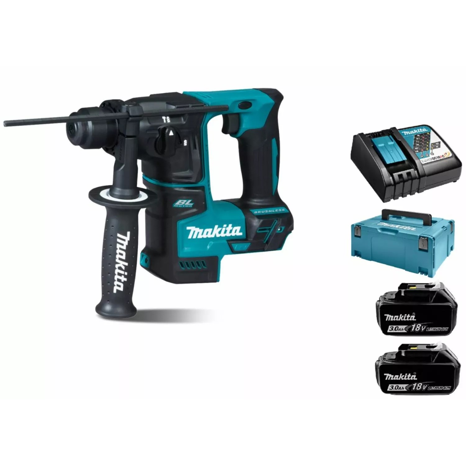 Makita DHR171RFJ 18V SDS-plus accu boorhamerset met 2 × 3,0 Ah accu