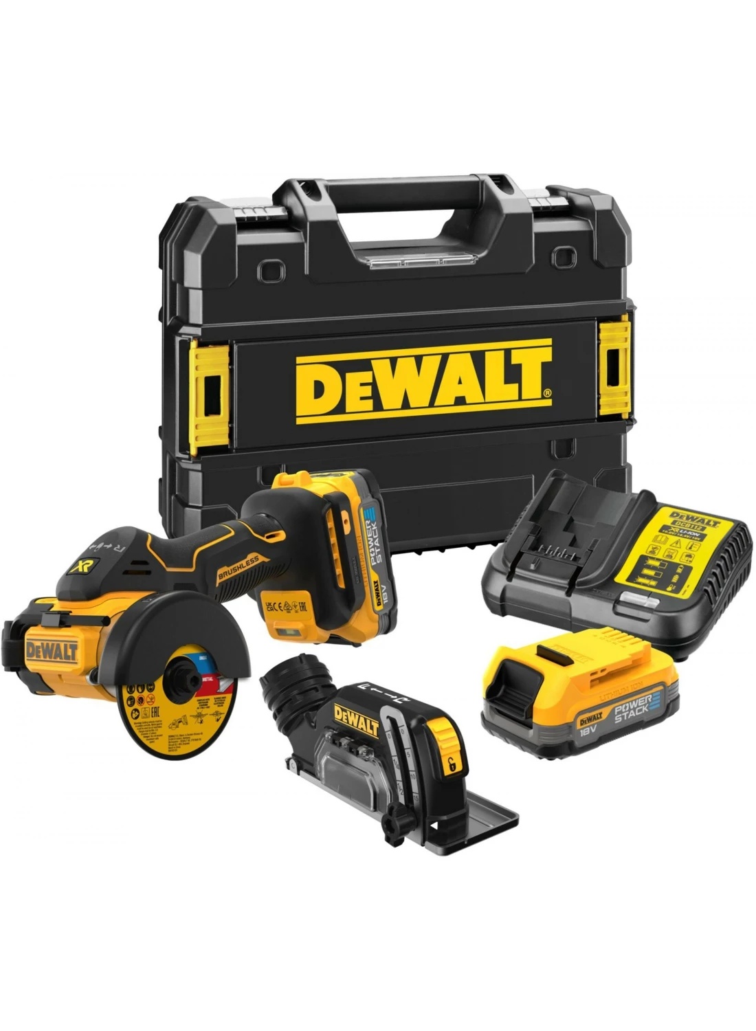 DeWALT DCS438E2T-QW 18V XR compacte slijpmachine set – 76 mm – 2 POWERSTACK accu’s in TSTAK