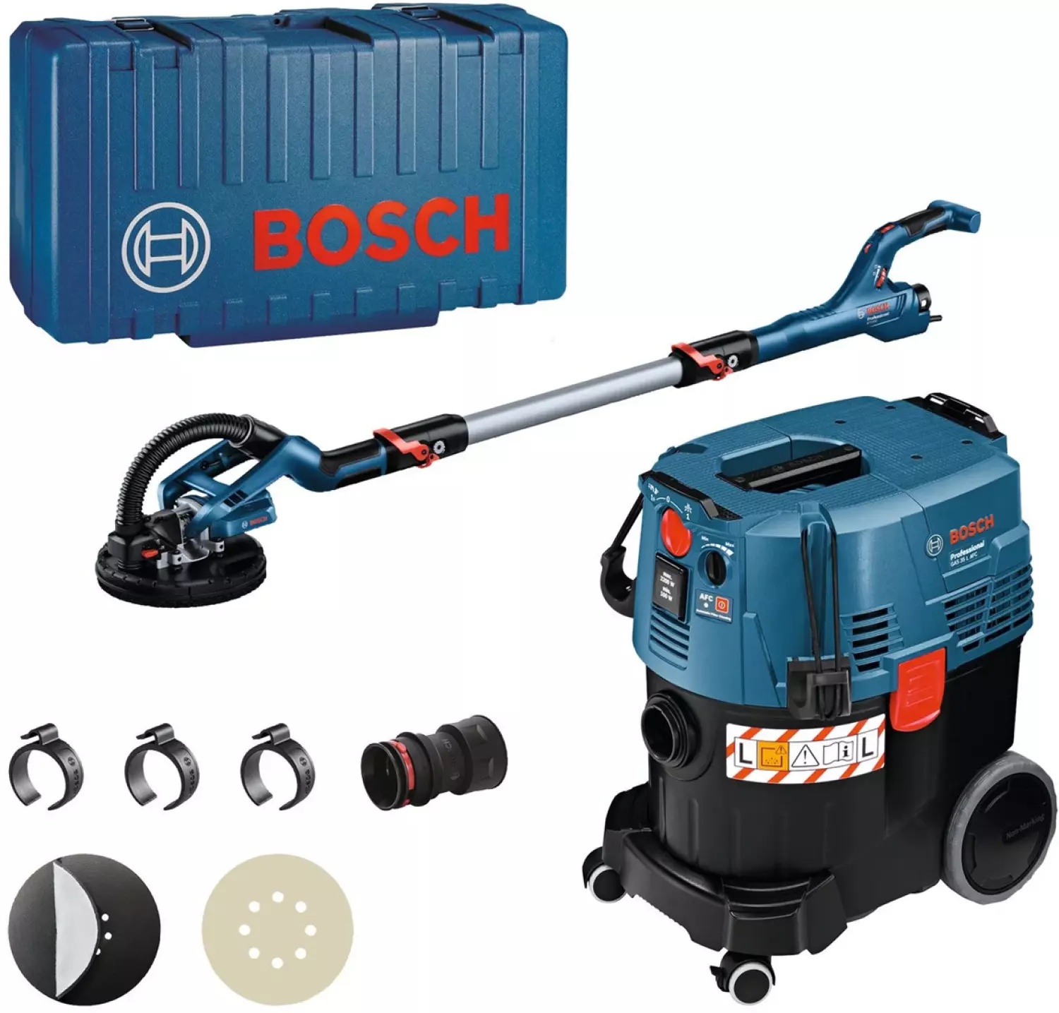 Bosch 0615A5004P set: GTR 55-225 langnek schuurmachine + GAS 35 L AFC bouwstofzuiger