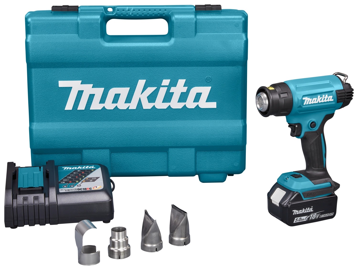 Makita DHG181RT 18V Li-Ion accu heteluchtpistool set met 1x 5,0Ah accu en koffer