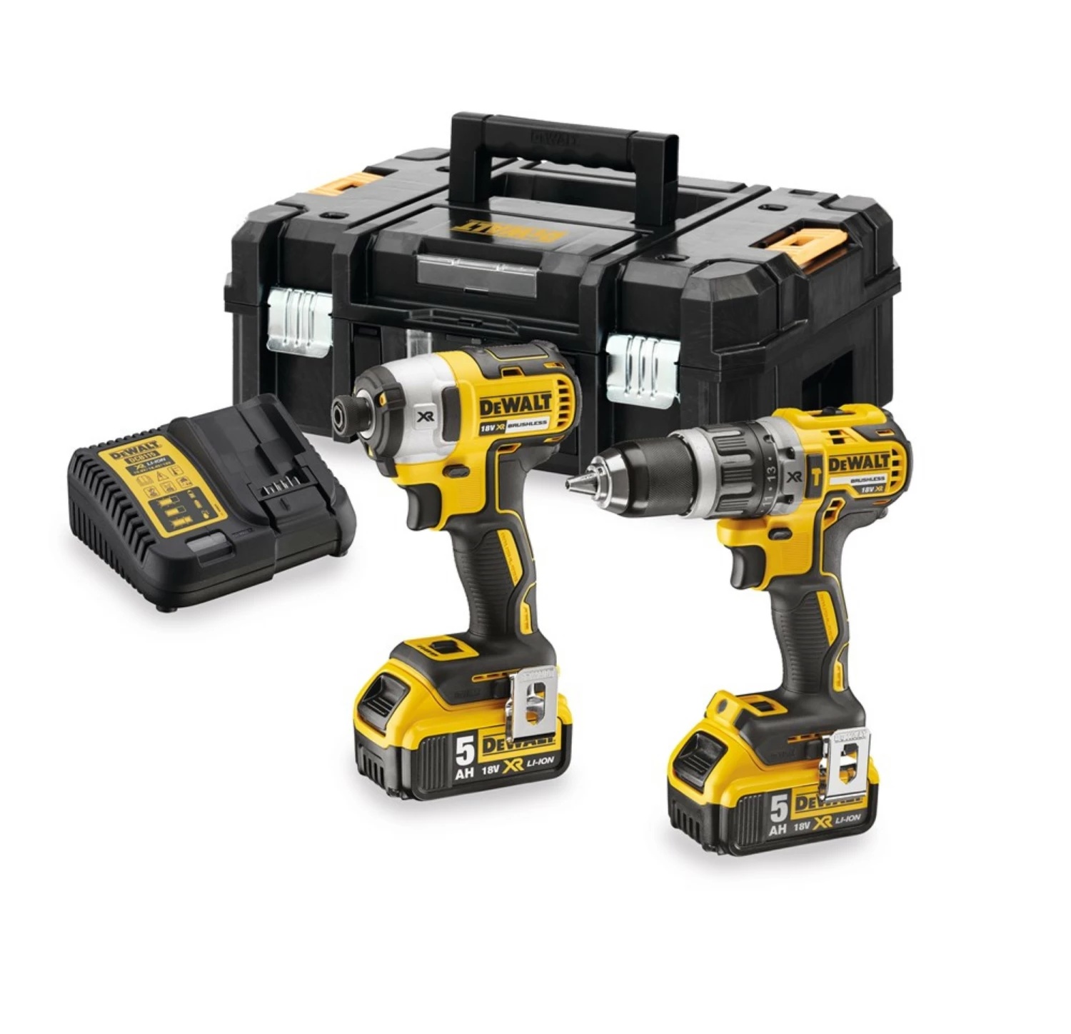 DeWALT DCK266P2T-QW 18V XR koolborstelloze combiset met 2 x 5,0 Ah en TSTAK