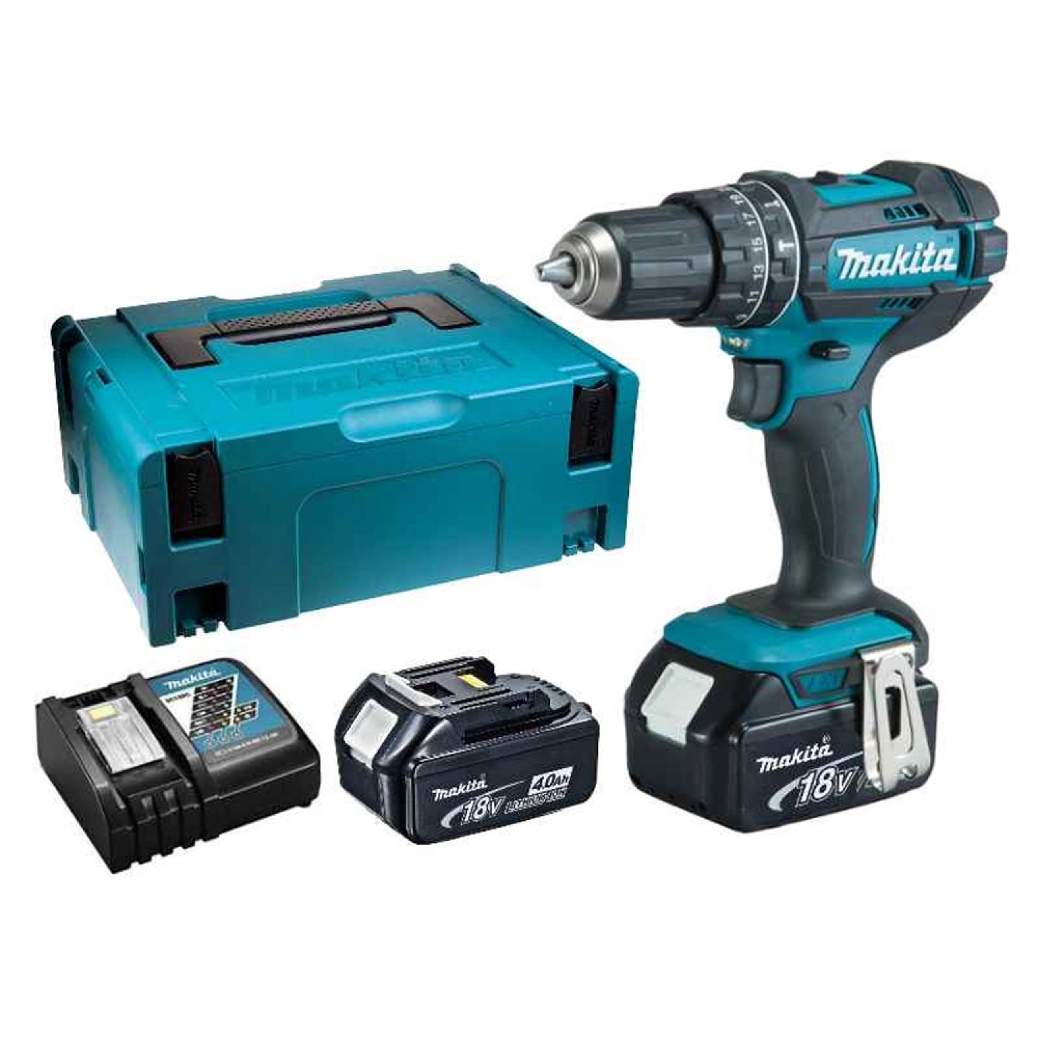 Makita DHP482RMJ 18V accu klopboor-/schroefmachine set met 2× 4,0Ah accu en Mbox