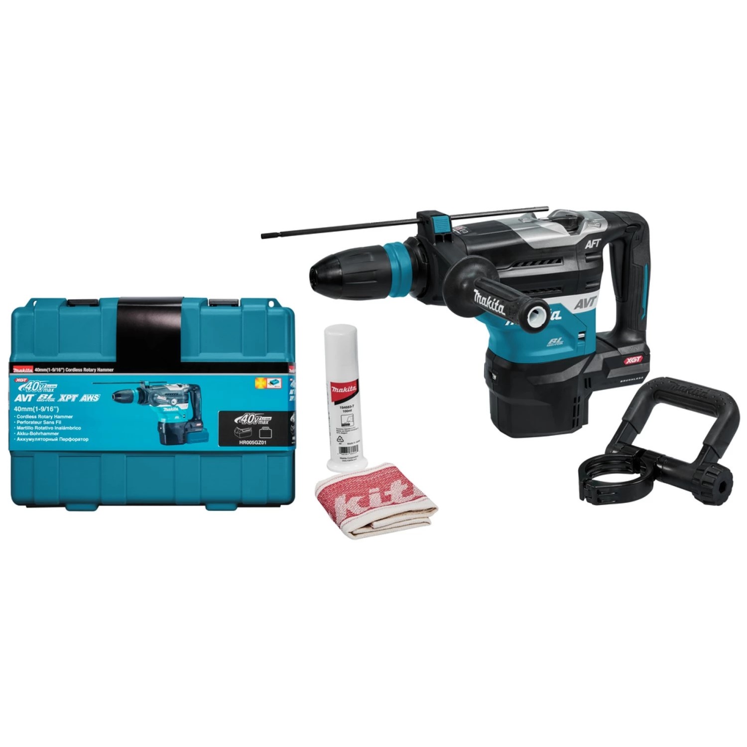 Makita HR005GZ01 XGT 40V Max SDS-Max combihamer body met AWS-zender en koffer