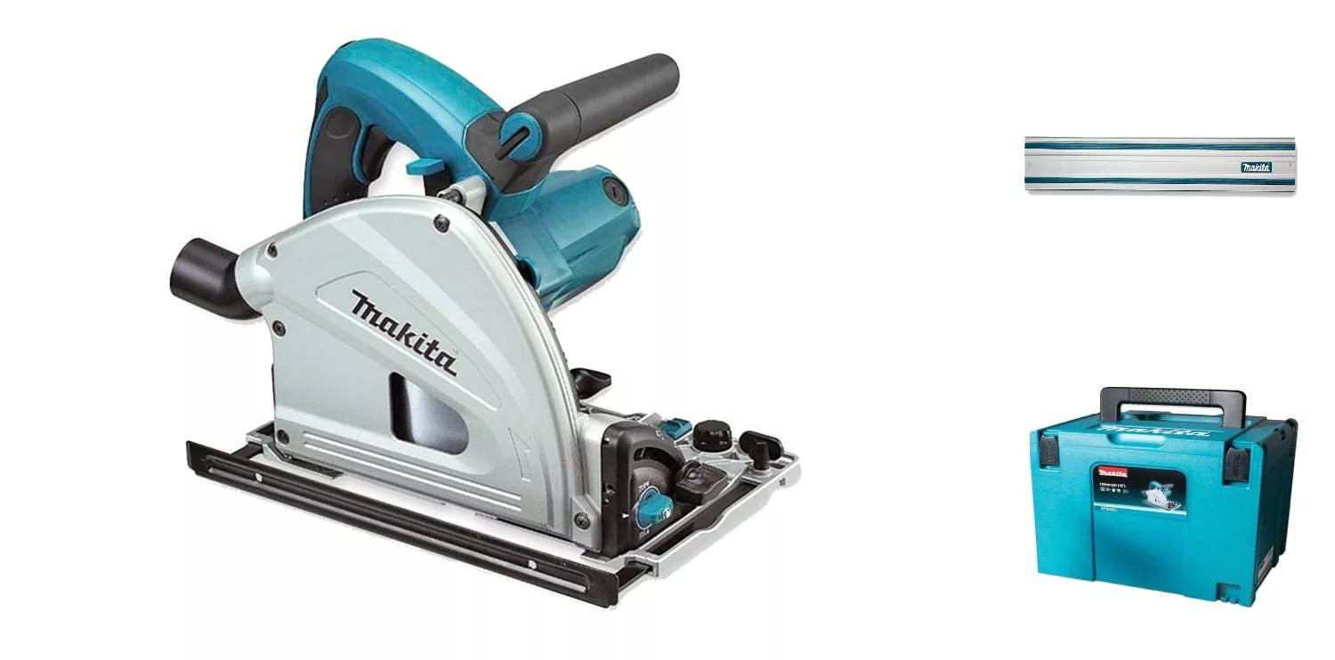 Makita SP6000J1 invalzaagset met geleiderail en Mbox – 1300 W – 165 mm