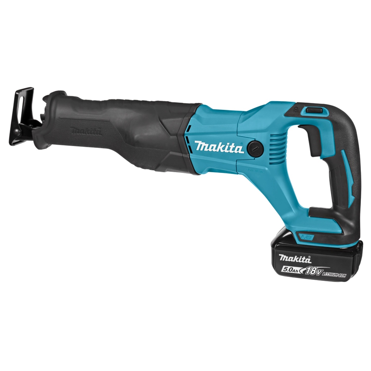 Makita DJR186RTE 18V Li-Ion reciprozaagset met 2× 5,0Ah accu en koffer