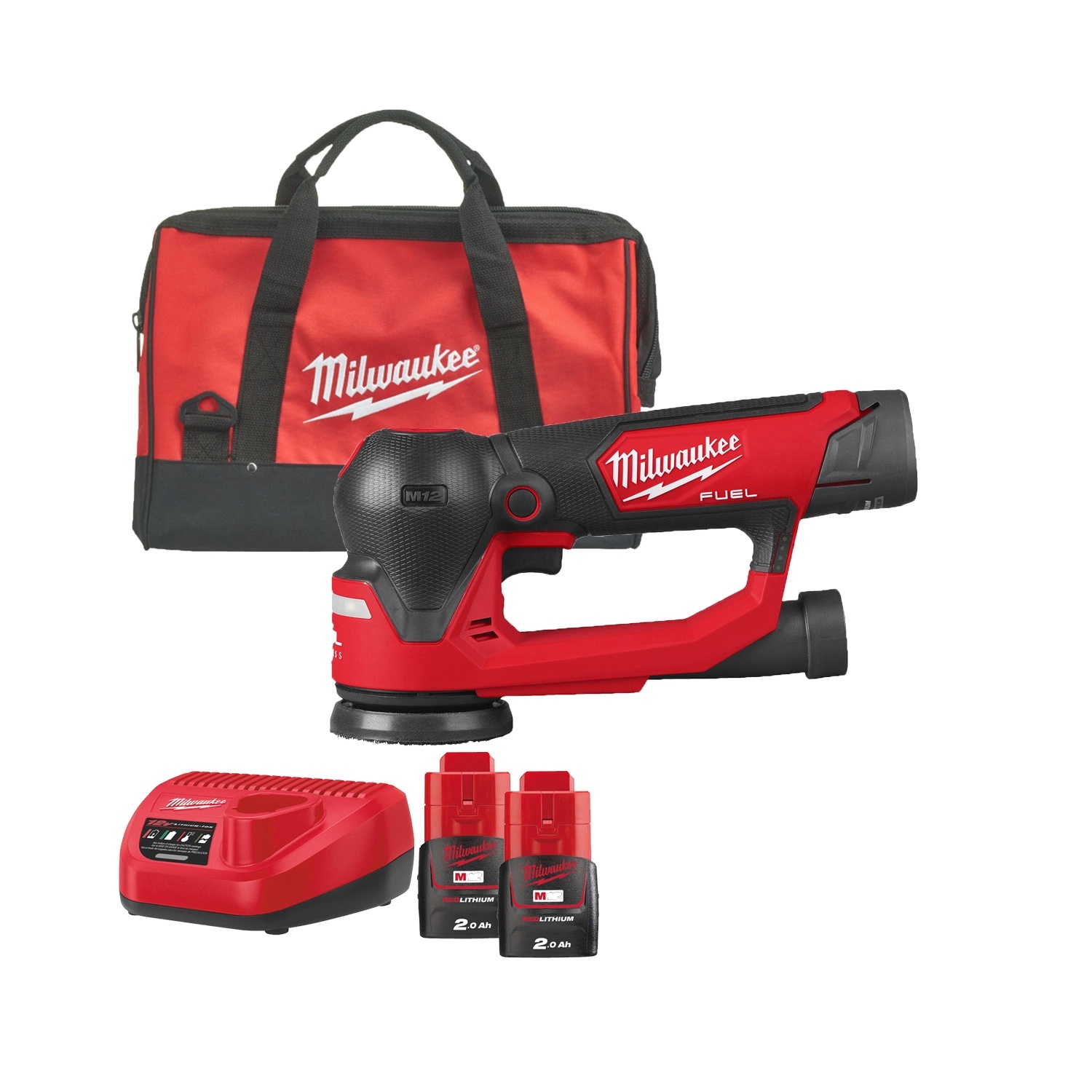 Milwaukee M12 FSDR75-202B 12V excentrische schuurmachine set – 75 mm