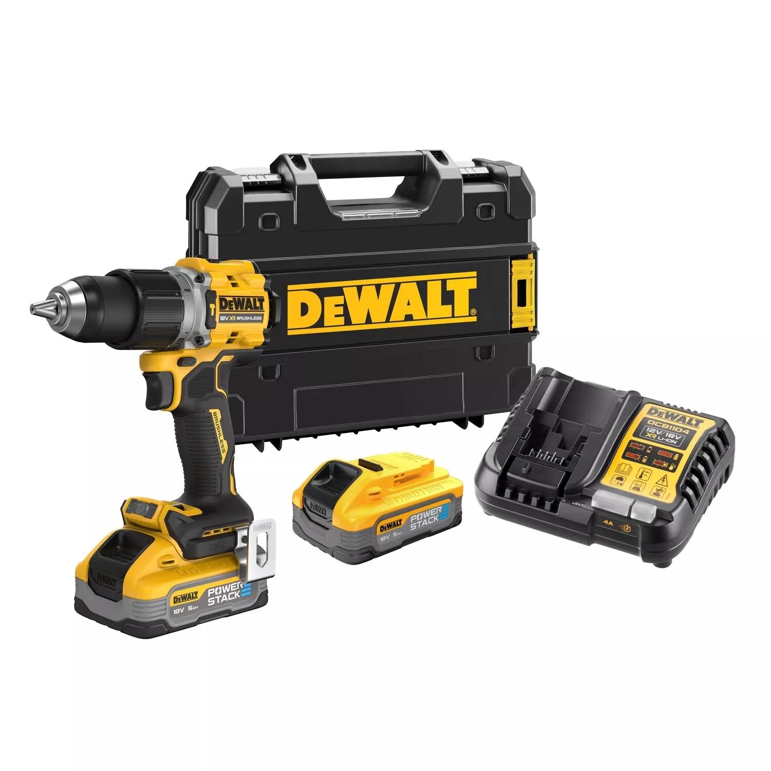 DeWALT DCD805H2T-QW 18V XR klopboor-/schroefmachine – set met 2× 5,0Ah accu en TSTAK