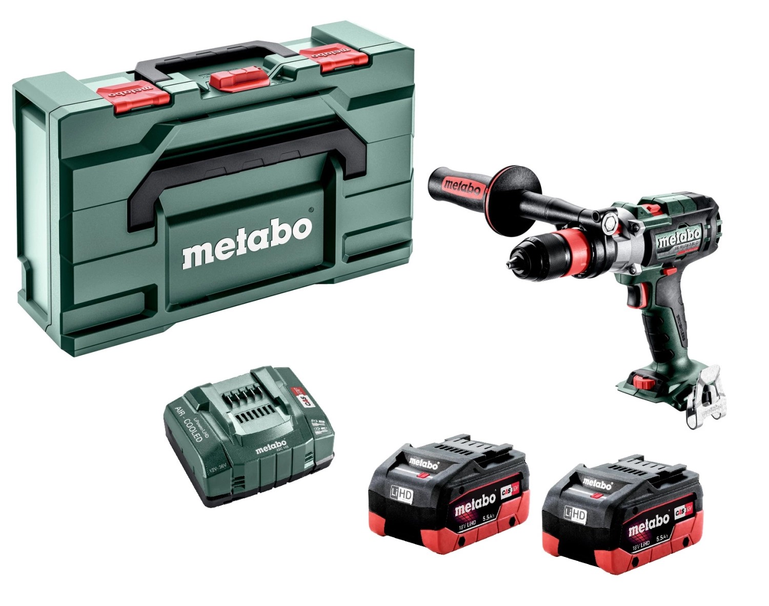 Metabo SB 18 LTX-3 BL Q I 18V LiHD accu-klopboormachine set met 2 × 5,5 Ah en metaBOX