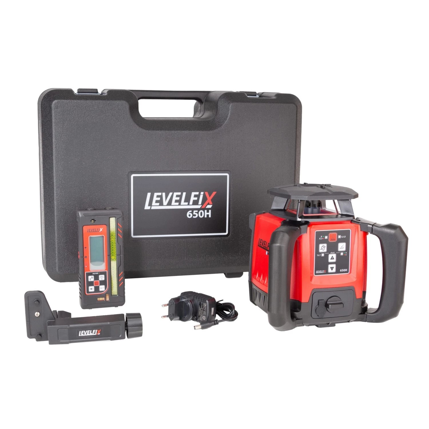 Levelfix 650H roterende laser set met ontvanger en koffer – rood – 600 m – IP66