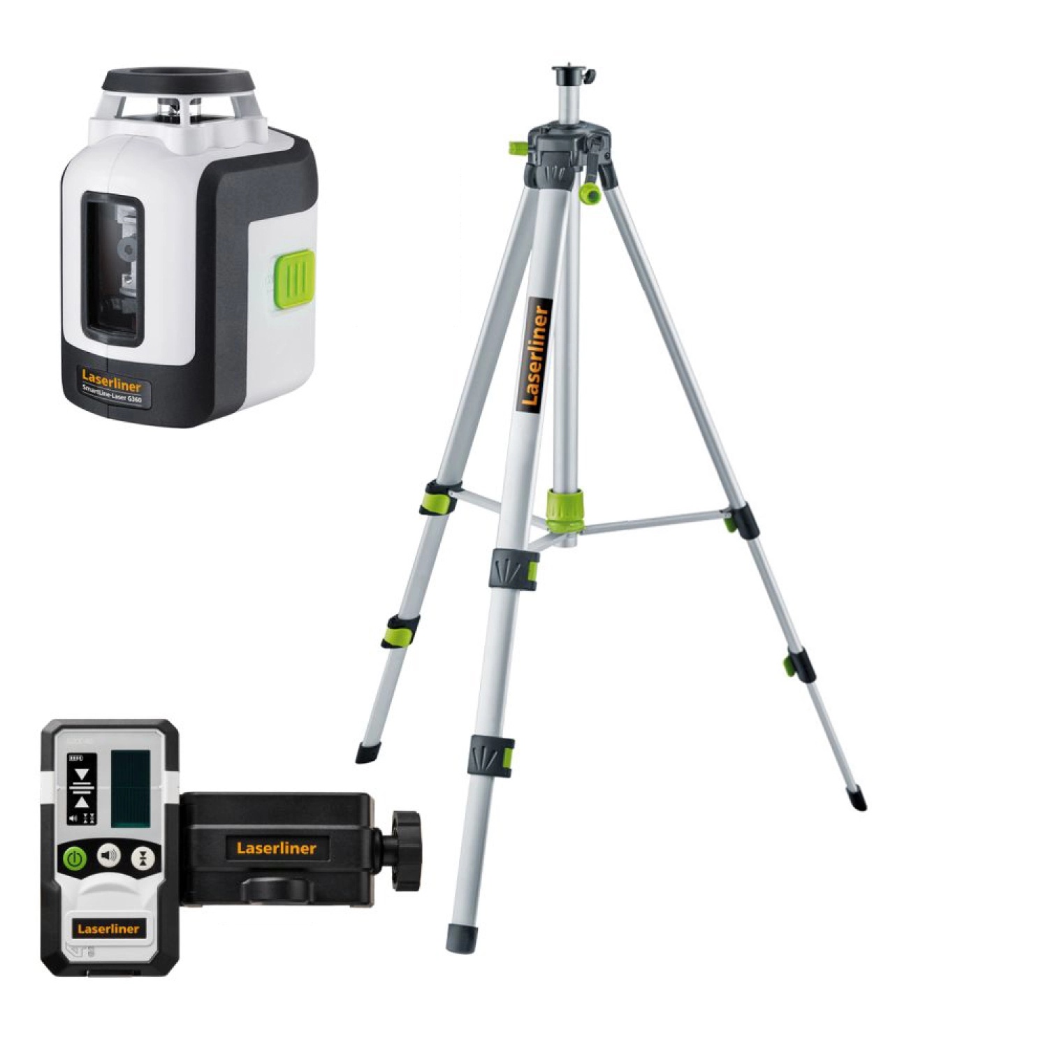 Laserliner SmartLine-Laser Set 360 met statief, ontvanger en tas – groen
