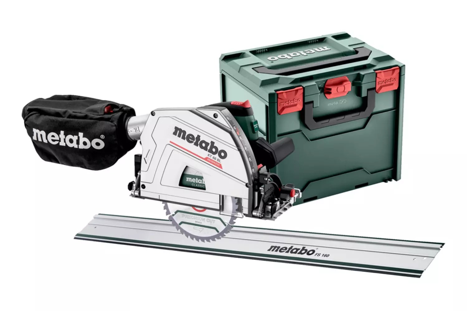 Metabo KT 66 BL invalcirkelzaagset in metaBOX met FS 160 geleiderail – 1200 W – 165 mm