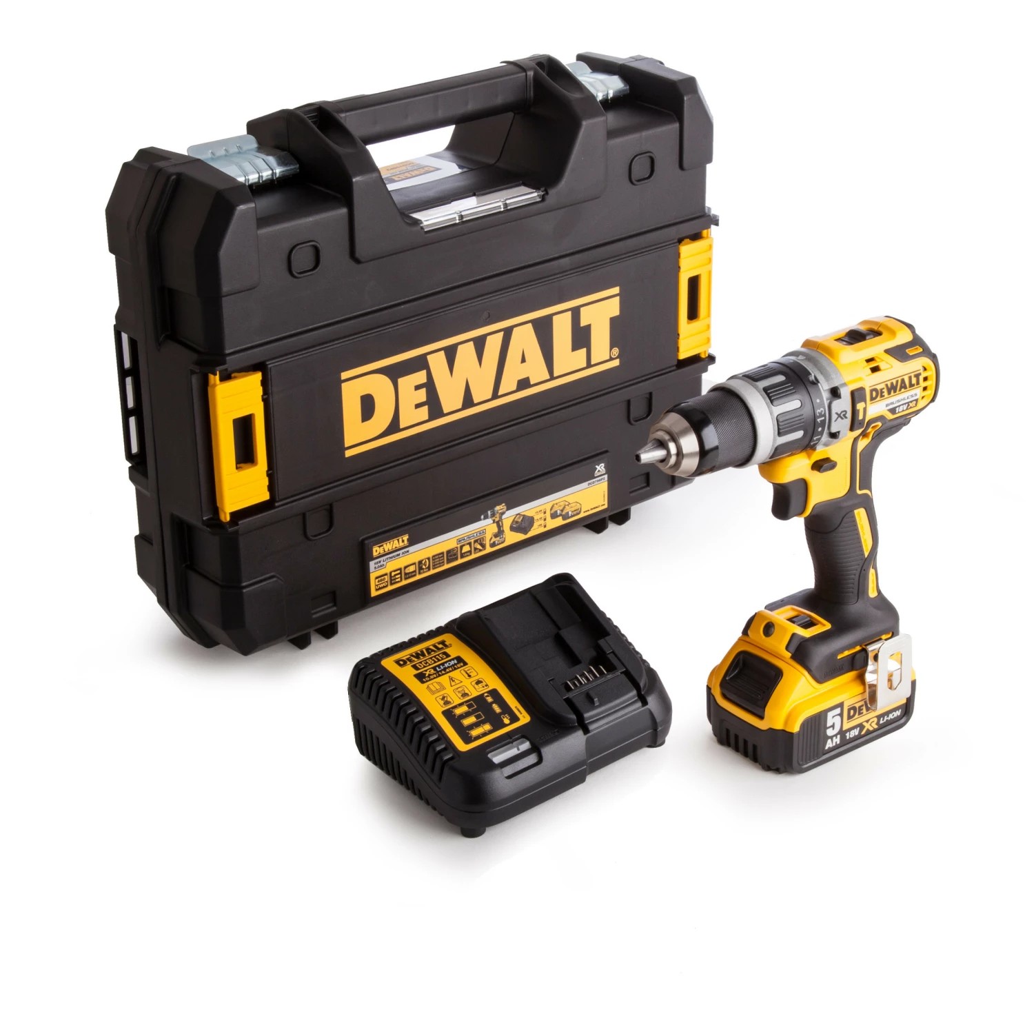 DeWALT DCD796P1 18V XR koolborstelloze klopboor-/schroefmachine set met 1× 5,0Ah accu en koffer