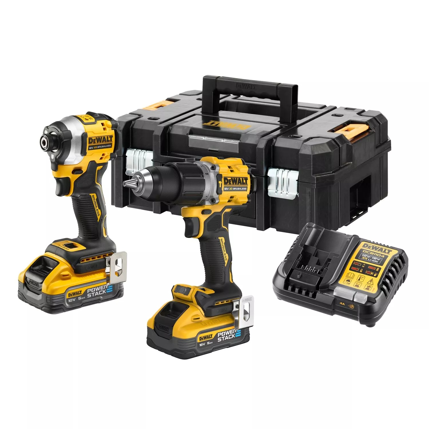 DeWALT DCK2050H2T 18V combiset met DCD805N, DCF850N en 2× 5,0Ah accu in TSTAK
