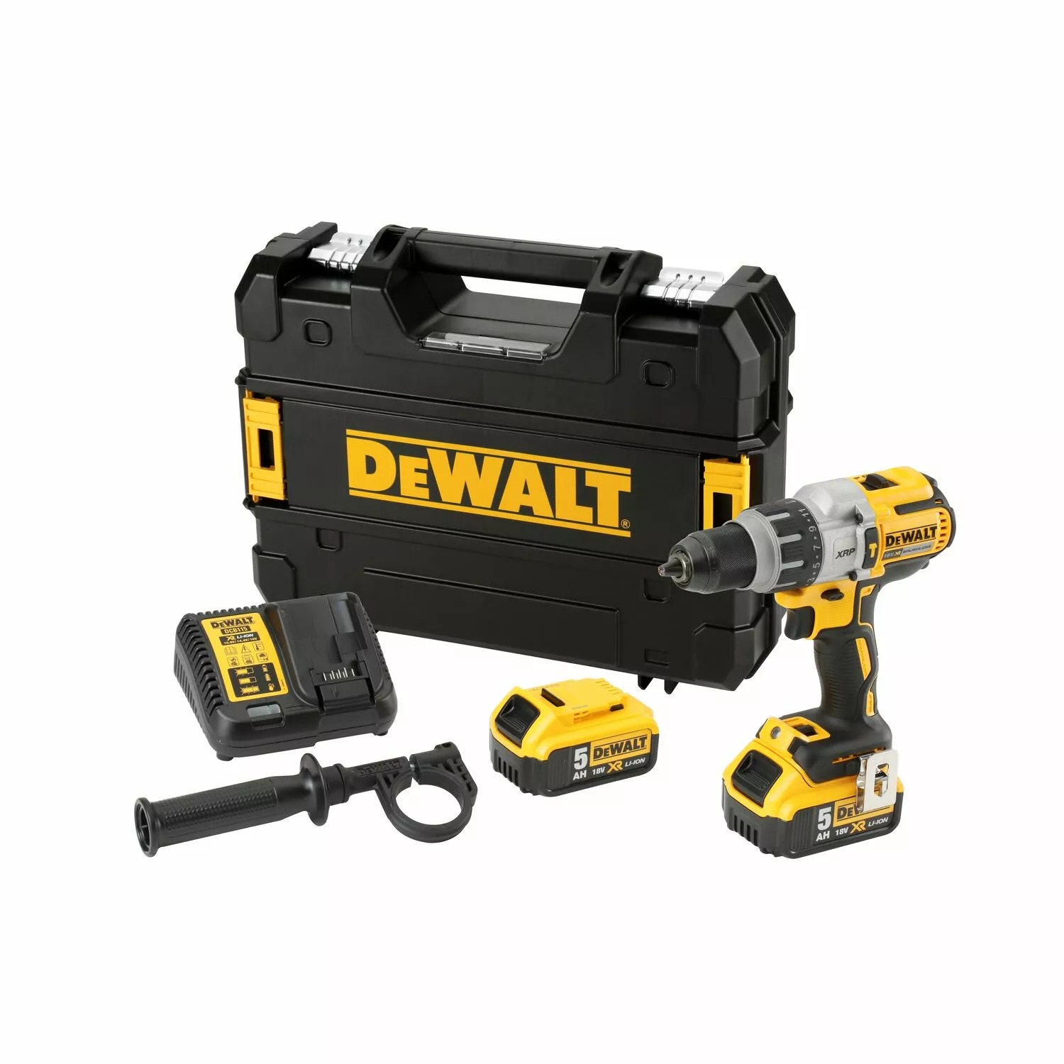 DeWALT DCD996P2-QW 18V XR koolborstelloze boor-/schroefmachine set met 2x 5,0Ah en TSTAK