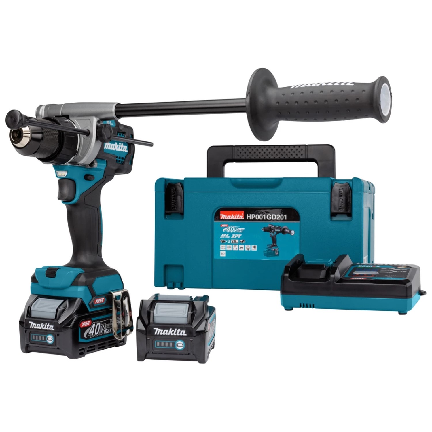 Makita HP001GD201 XGT 40V Max koolborstelloze klopboor-/schroefmachine set in Mbox