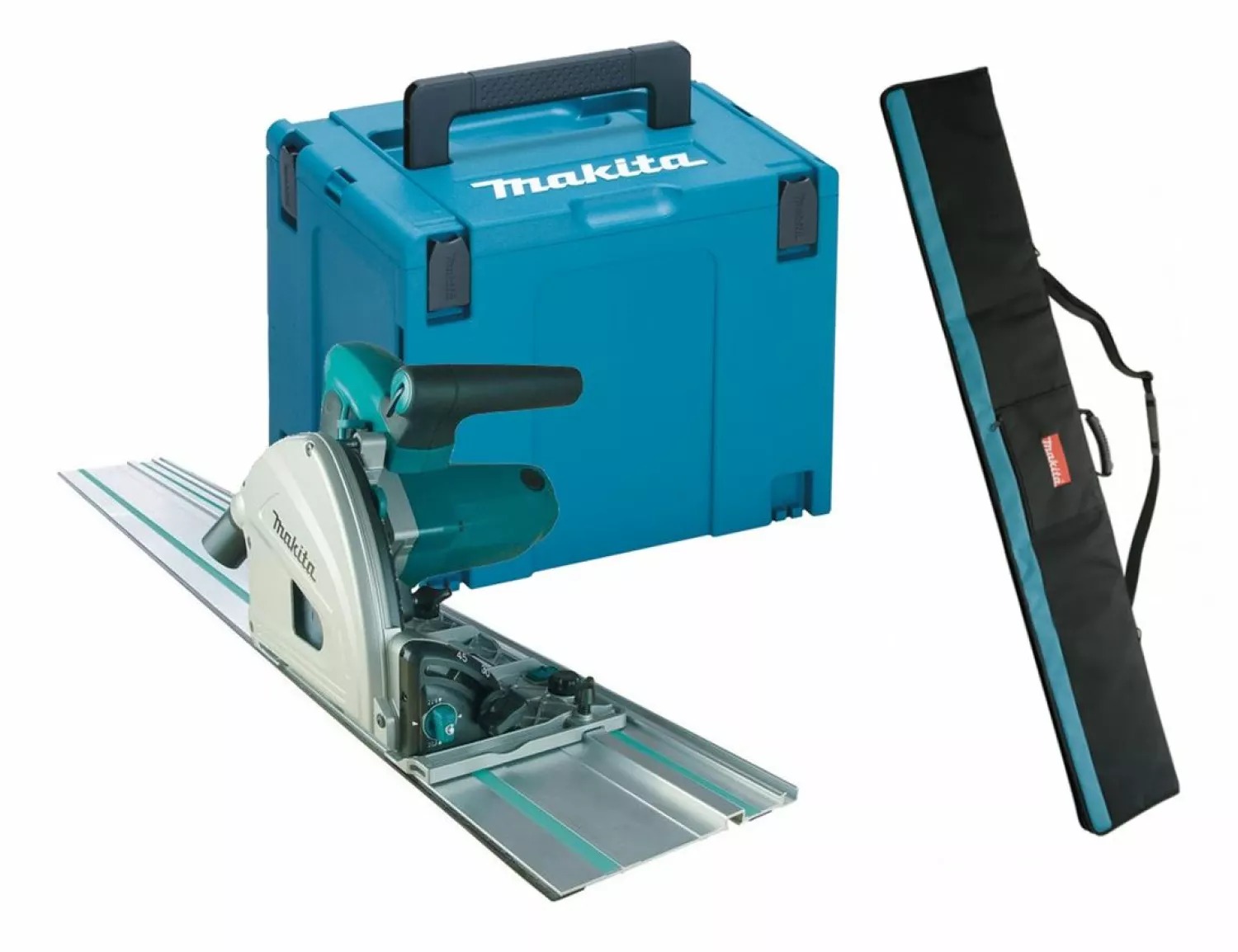 Makita SP6000J1X invalzaagset met geleiderail, foudraal en Mbox – 1300 W – 165 mm