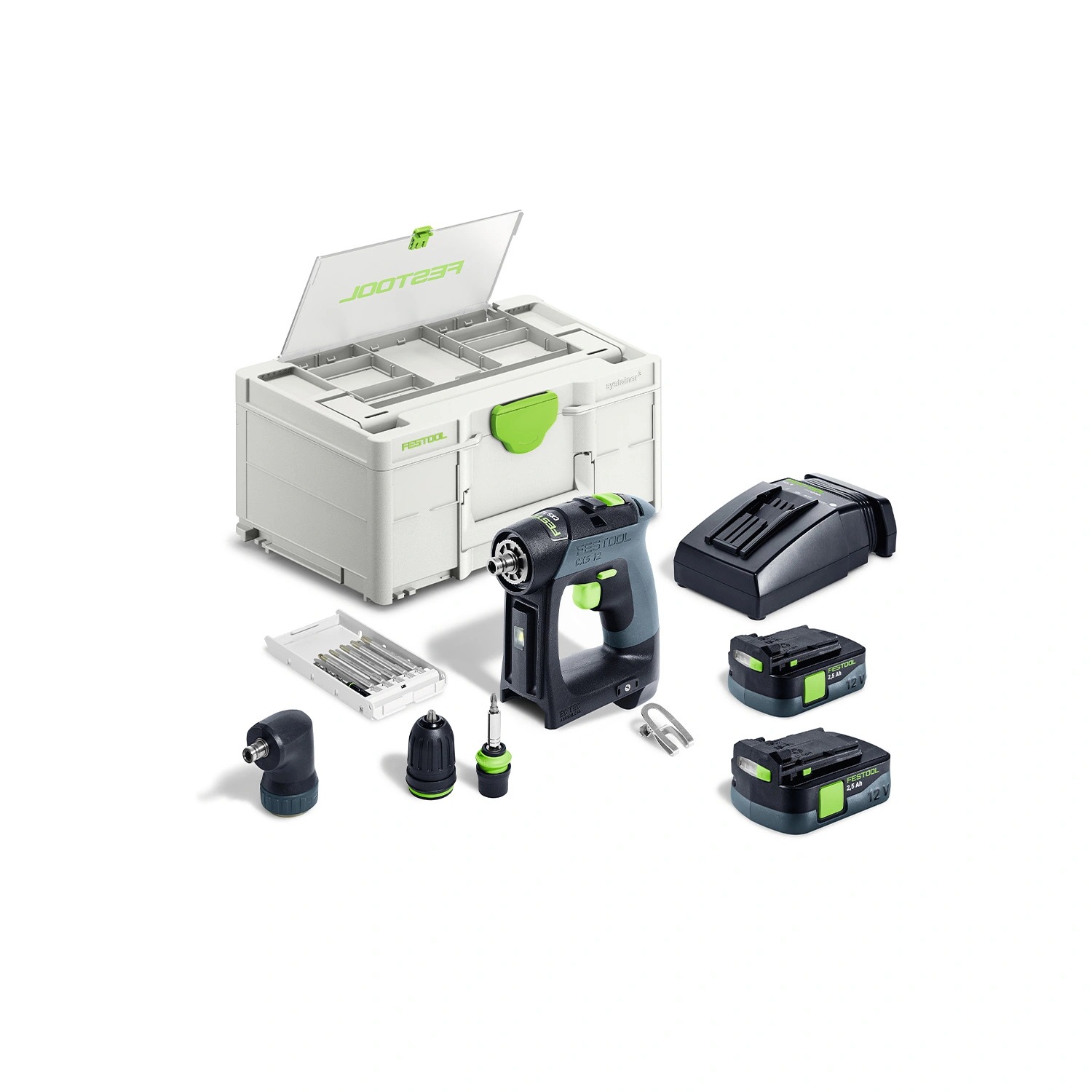Festool CXS 12 2,5-Set 12V accu-schroefboormachine met 2 × 2,5 Ah accu in Systainer