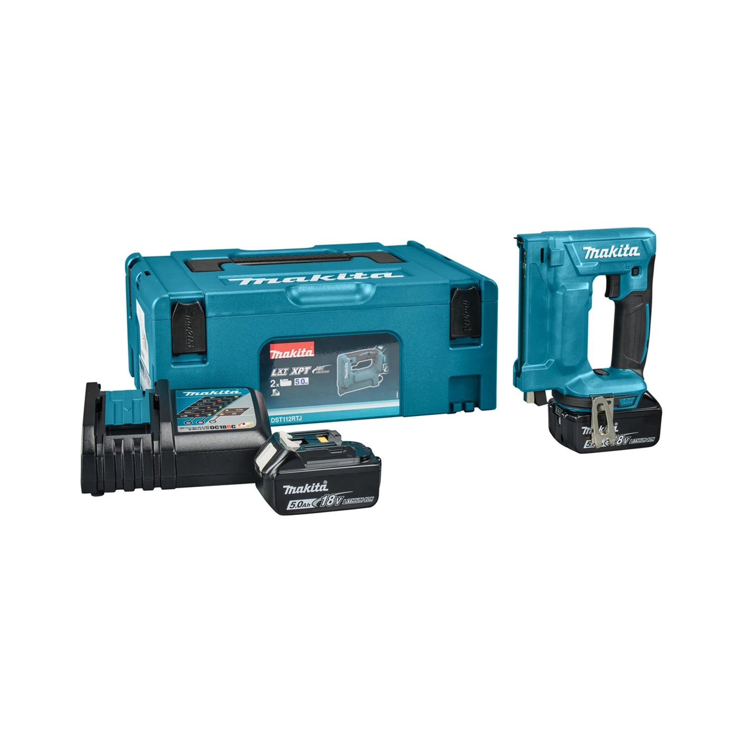 Makita DST112RTJ 18V Li-ion accu nietmachine set met 2× 5,0Ah accu in Mbox
