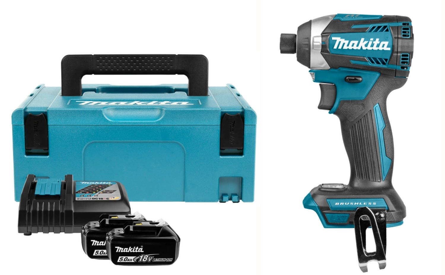 Makita DTD154RTJ 18V Li-Ion slagschroevendraaierset met 2x 5,0Ah accu en Mbox